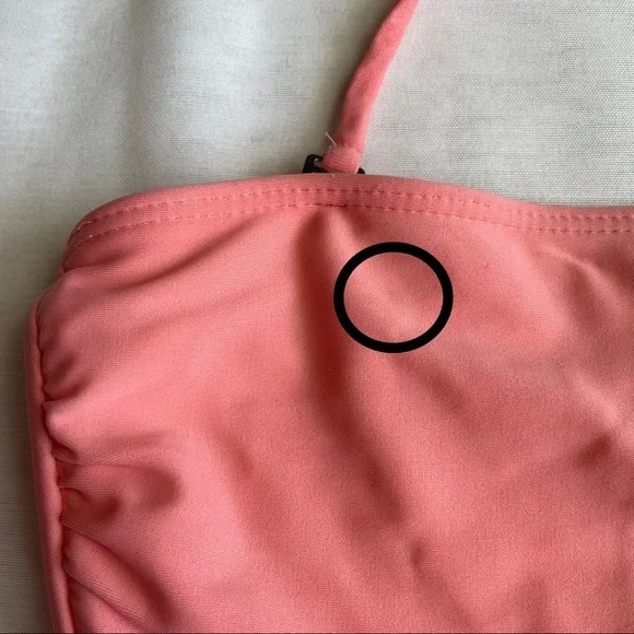 Kortni Jeane One Piece Swimsuit Halter Ruched Strapless Swim XS Pink Tie Back - Picture 10 of 10